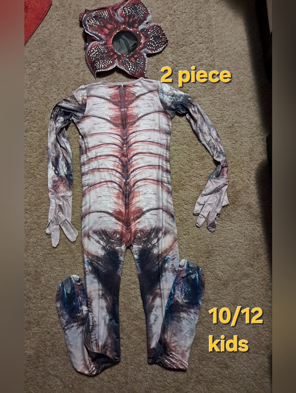 10-12 Kids 2 Piece Demogorgon Costume From NETFLIX Hit Show Stranger Things